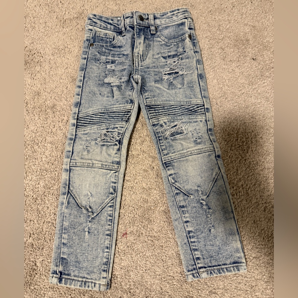 Boys Blue Distressed Skinny Jeans